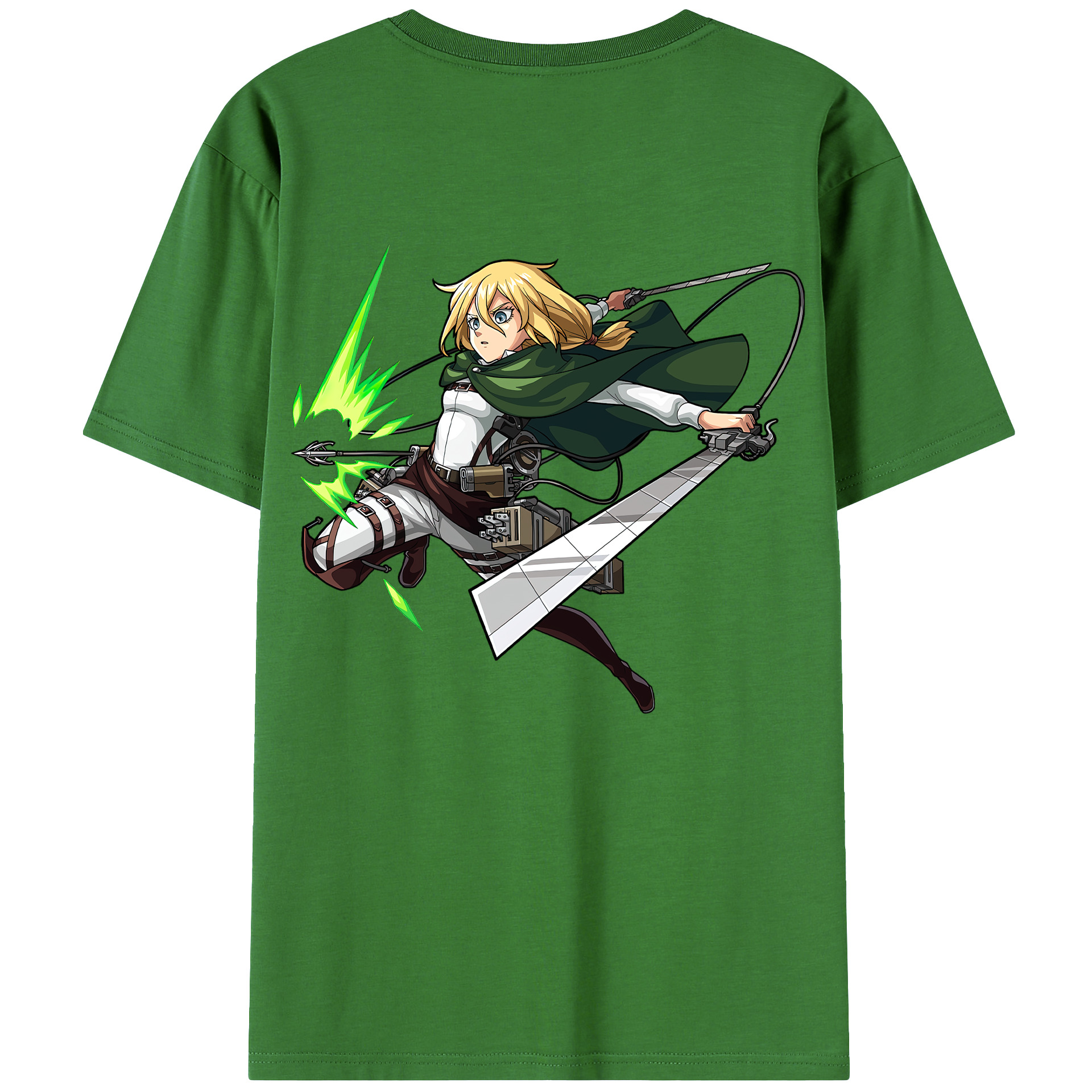 （画像用） 進撃の巨人 クリスタ·レンズ Attack on Titan Christa Lenz レディース半袖Tシャツ(バックプリント)